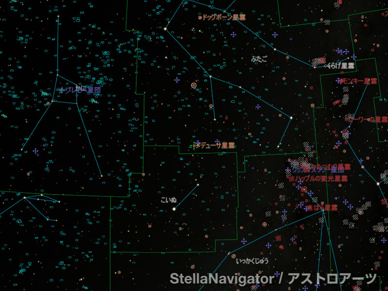 メデューサ星雲の位置