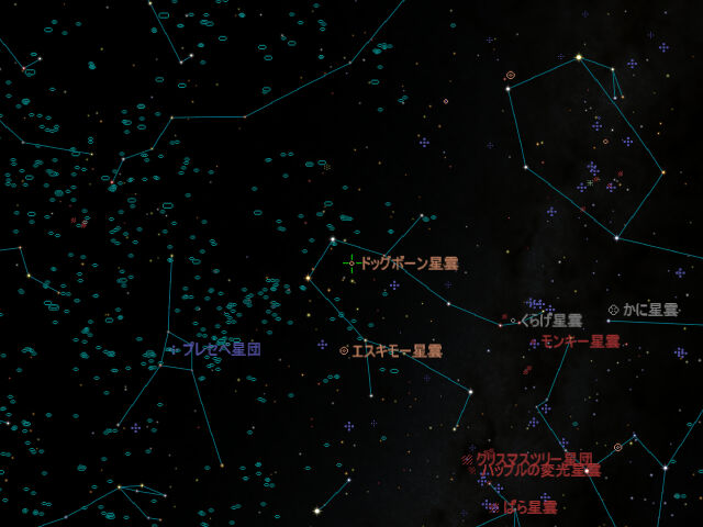 ドッグボーン星雲の位置