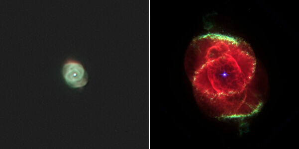 ハッブル宇宙望遠鏡による写真との比較