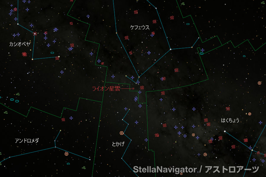 「ライオン星雲」の位置